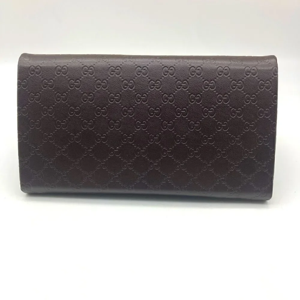 Gucci Monogram Brown Leather Sunglasses Case